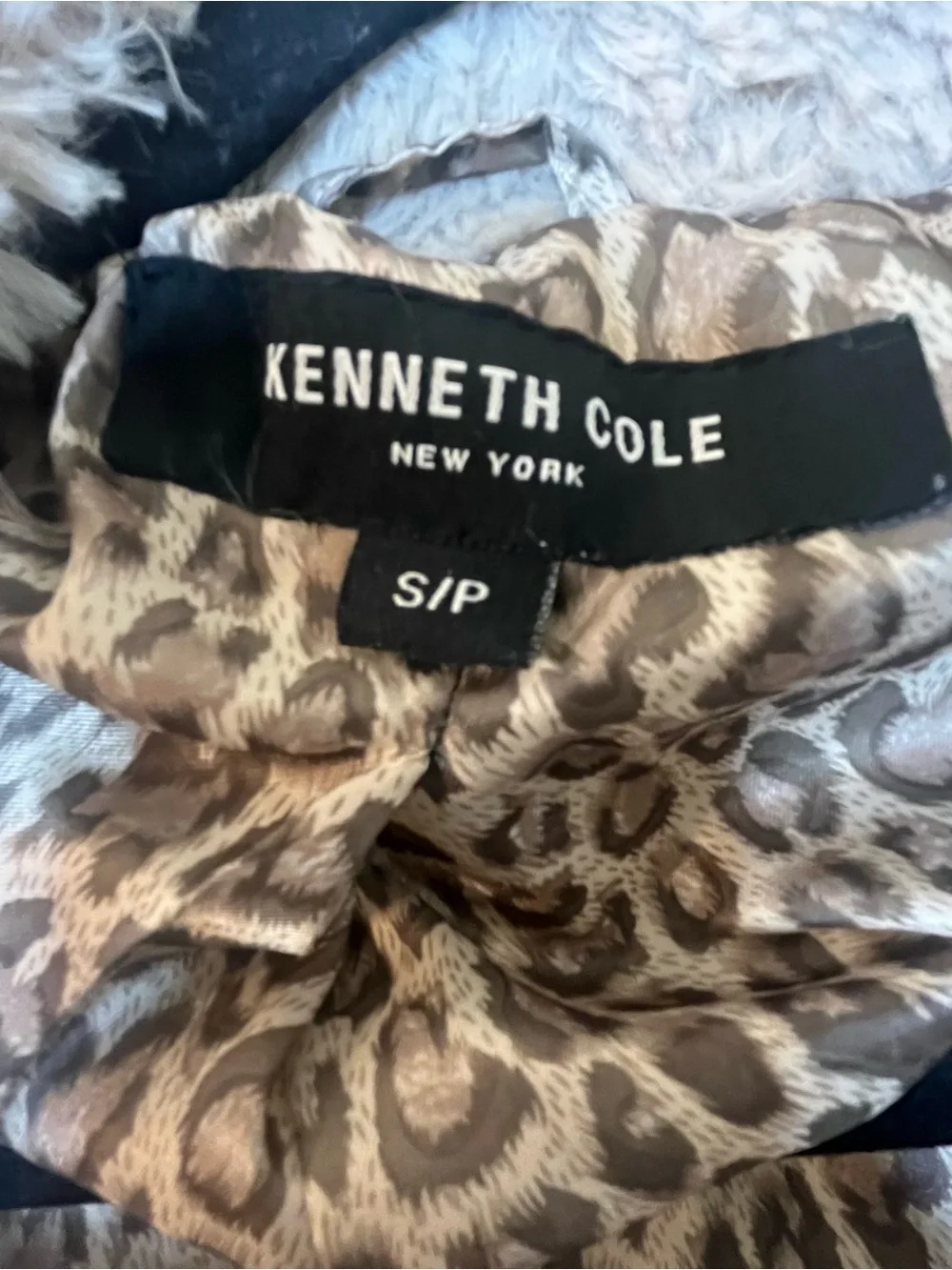 Kenneth Cole Cozy Faux Teddy Coat in Light Gray Sz S